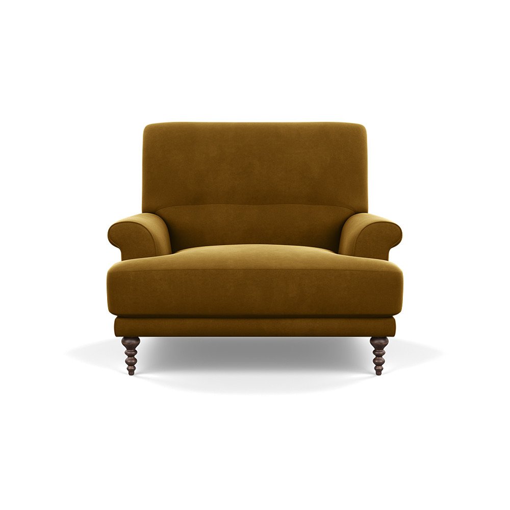 SCP Oscar Informal Armchair Varese Velvet Olive Green Walnut Feet