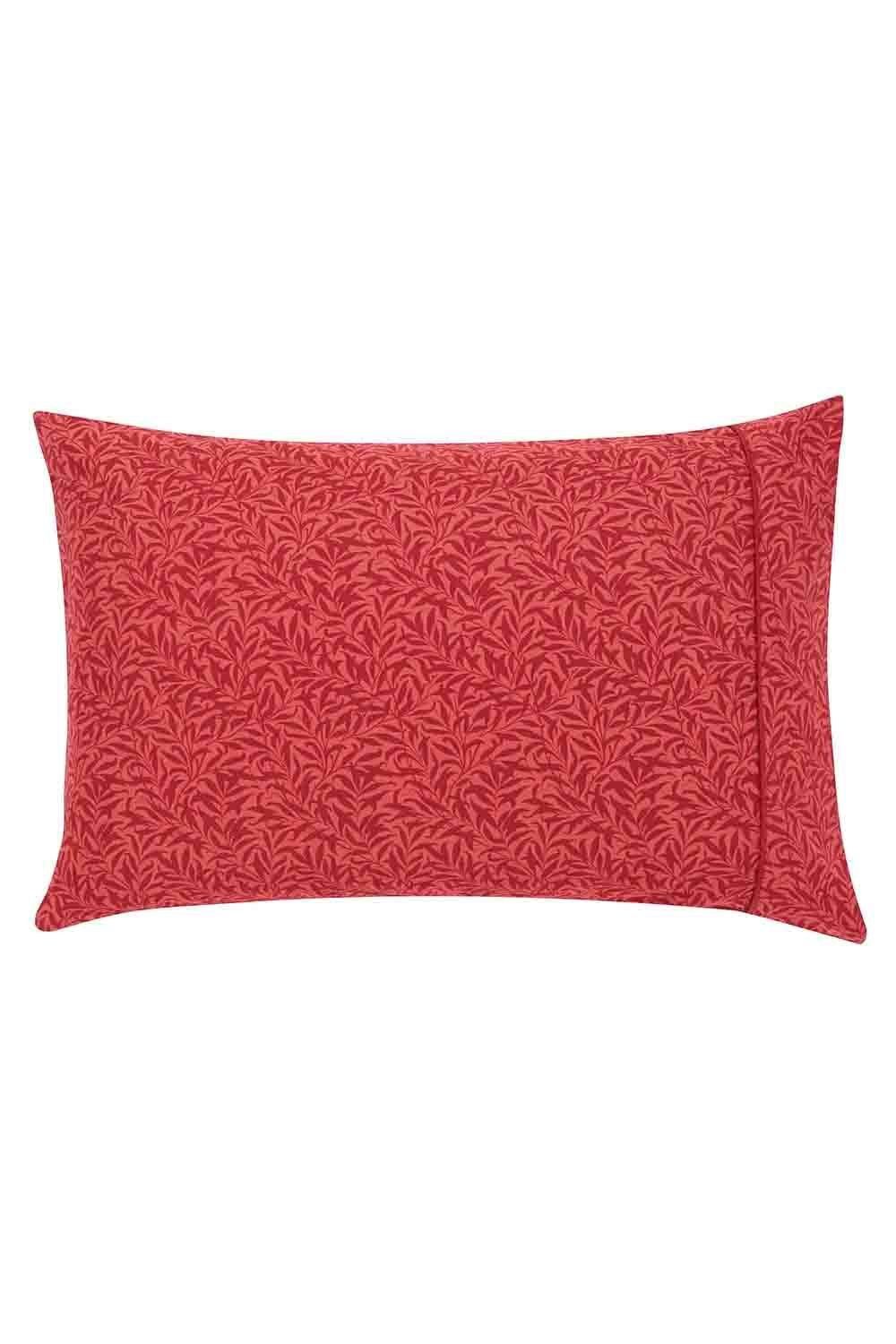 Morris & Co 'Strawberry Thief' Cotton Standard Pillowcase Pair in Red