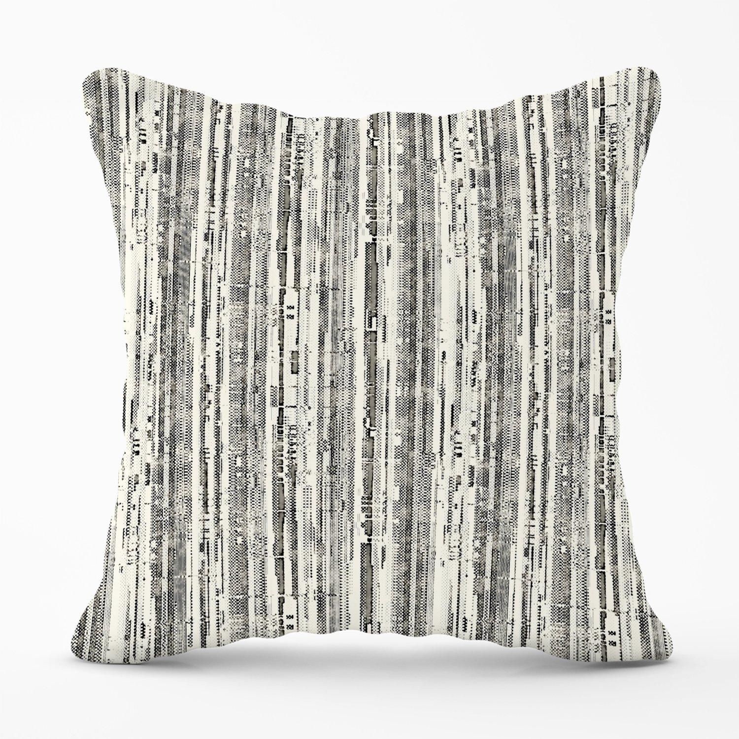 Warren Reed - Designer Washed Out Canvas Pattern Outdoor Cushion in Grey
