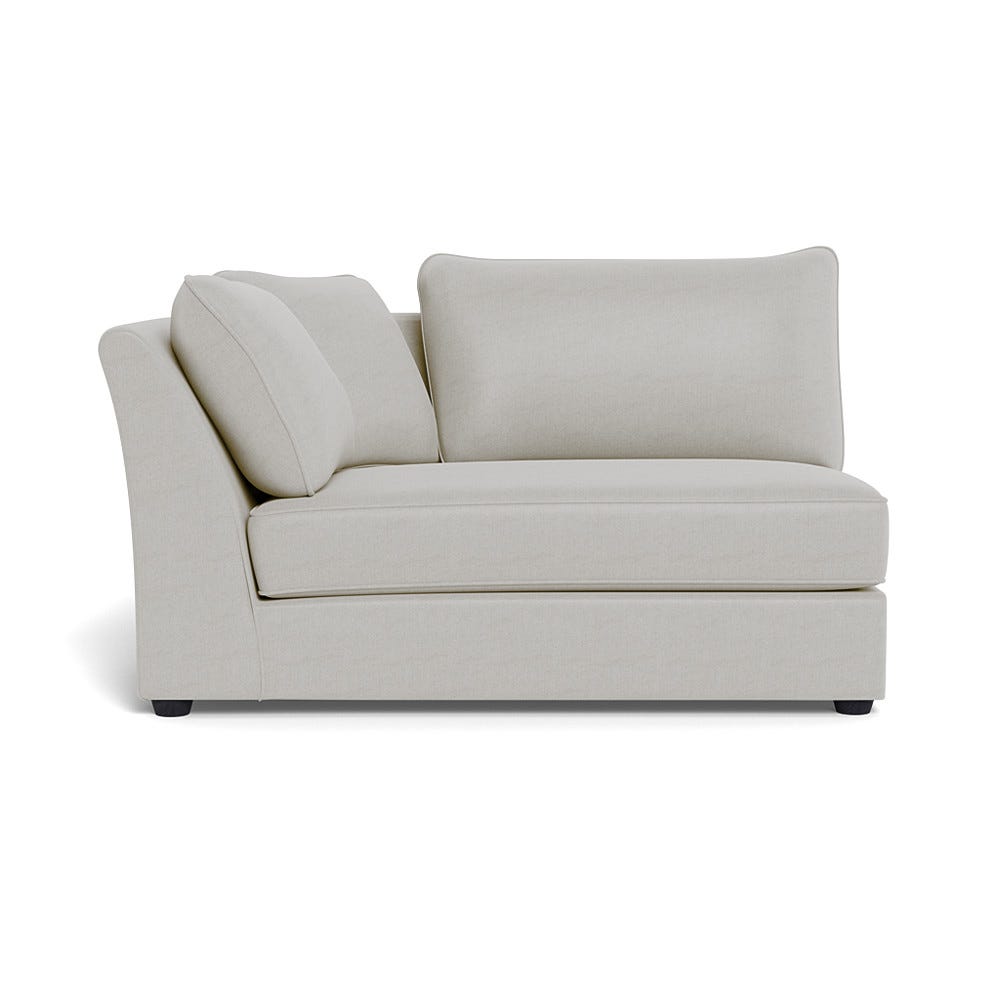 Heal's Tailor Large Curved Left Hand Facing Corner Unit Capelo Linen-Cotton Sea Salt Black Feet
