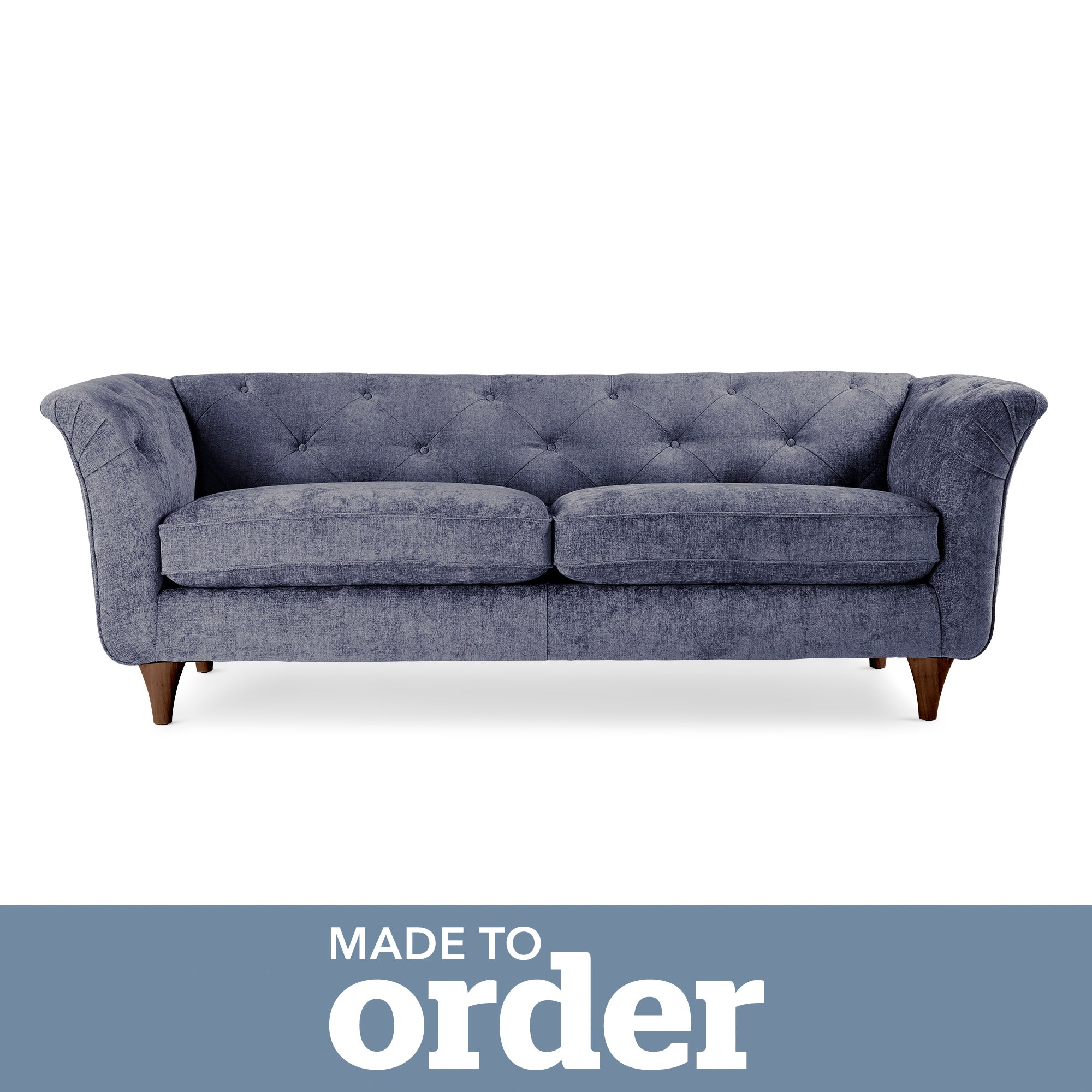 Jaipur 3 Seater Sofa Luxury Chenille Premium Chenille Navy