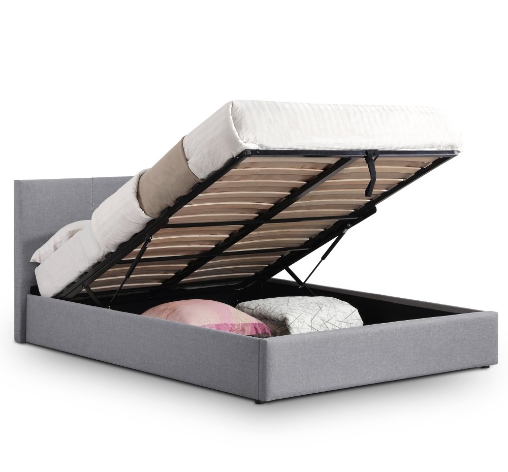Rialto Grey Fabric Ottoman Storage Bed Frame - 4ft6 Double