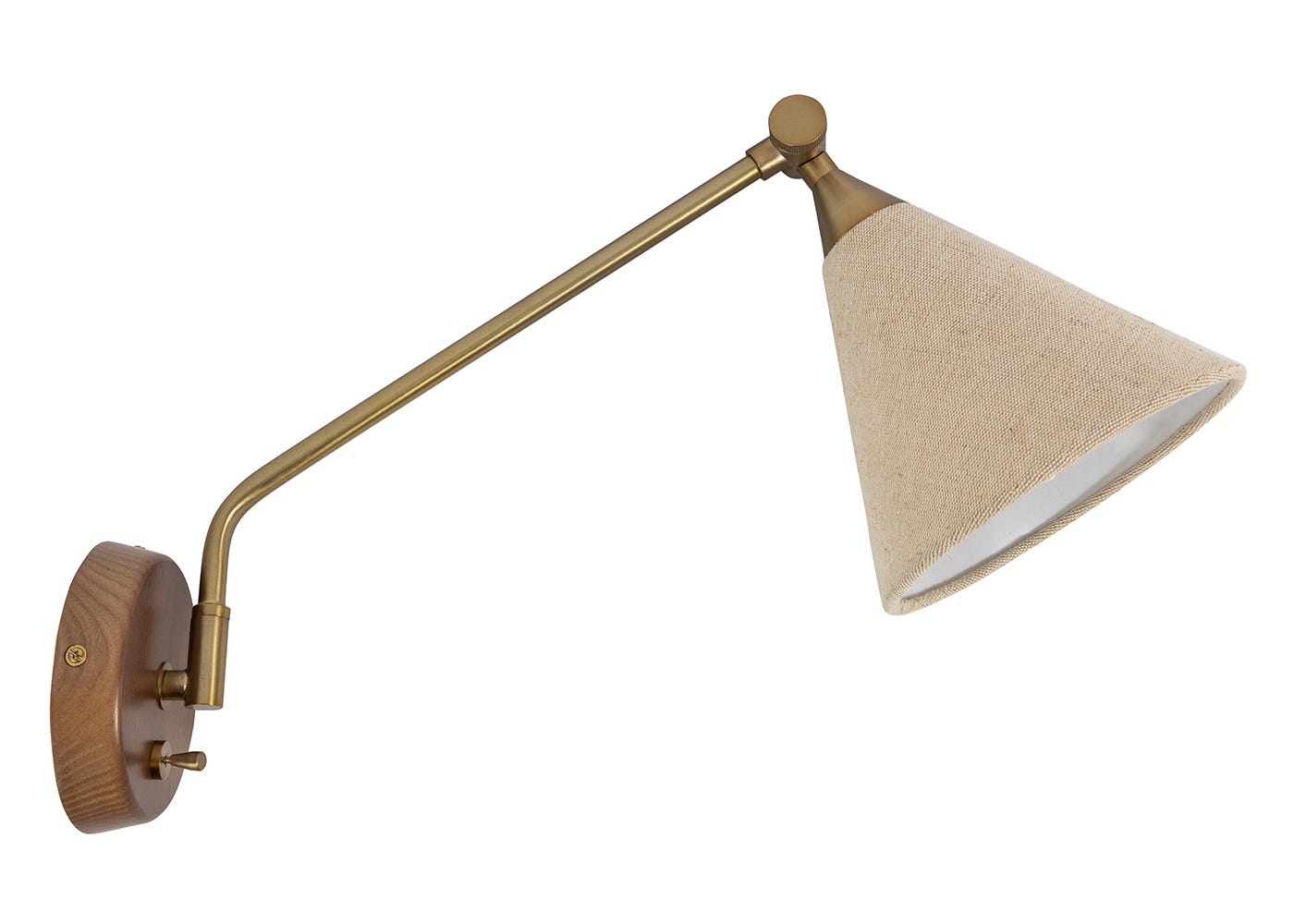 Heal's Dryden Swing Arm Wall Light Walnut & Natural