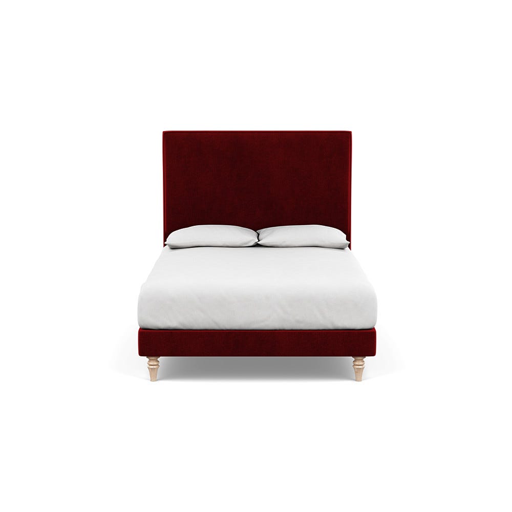Heal's Shallow Divan Double Smart Luxe Velvet Mulberry Light Stem