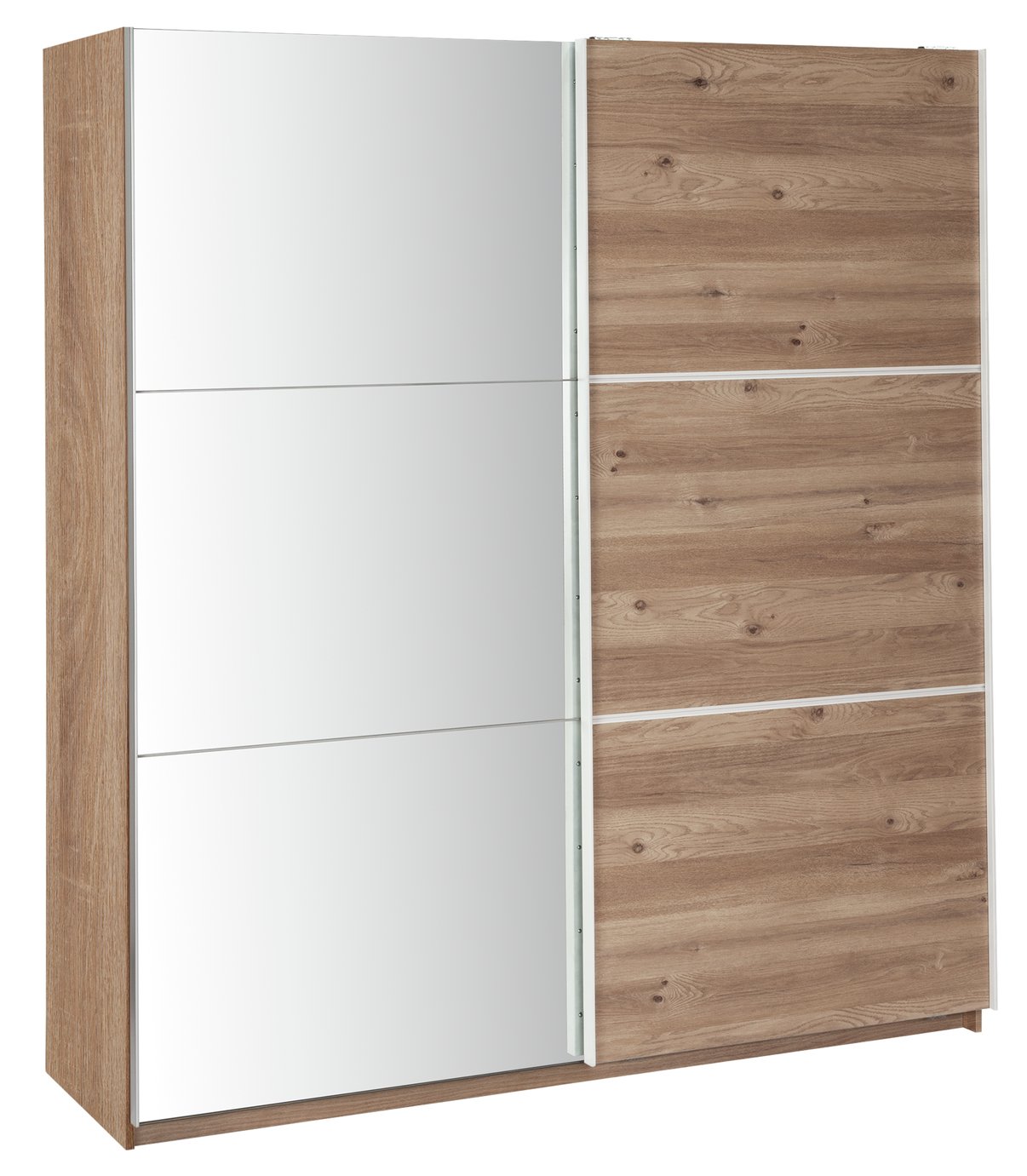 Habitat Holsted Large Sliding Wardrobe -White/ Oak Effect