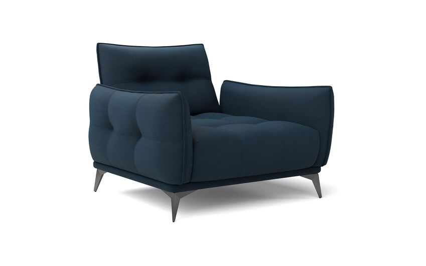 Blue Fabric Ostellato Express Armchair with Adjustable Back Rest