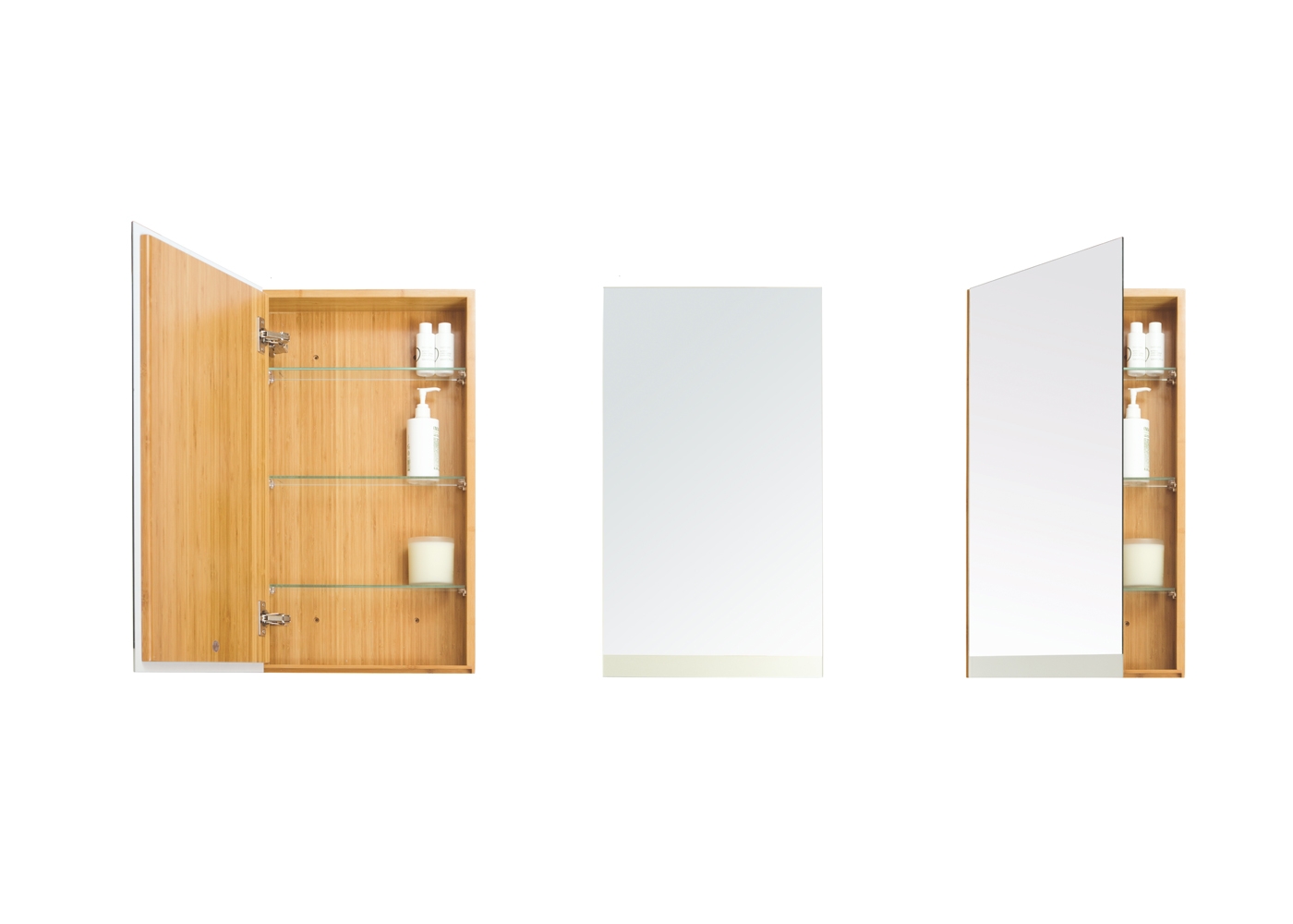 Wireworks Bathroom Wall Cabinet 700 Arena Bamboo