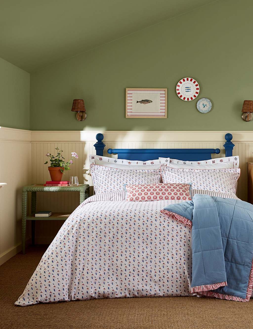 Joules Pure Cotton Vanessa Bedding Set White Mix