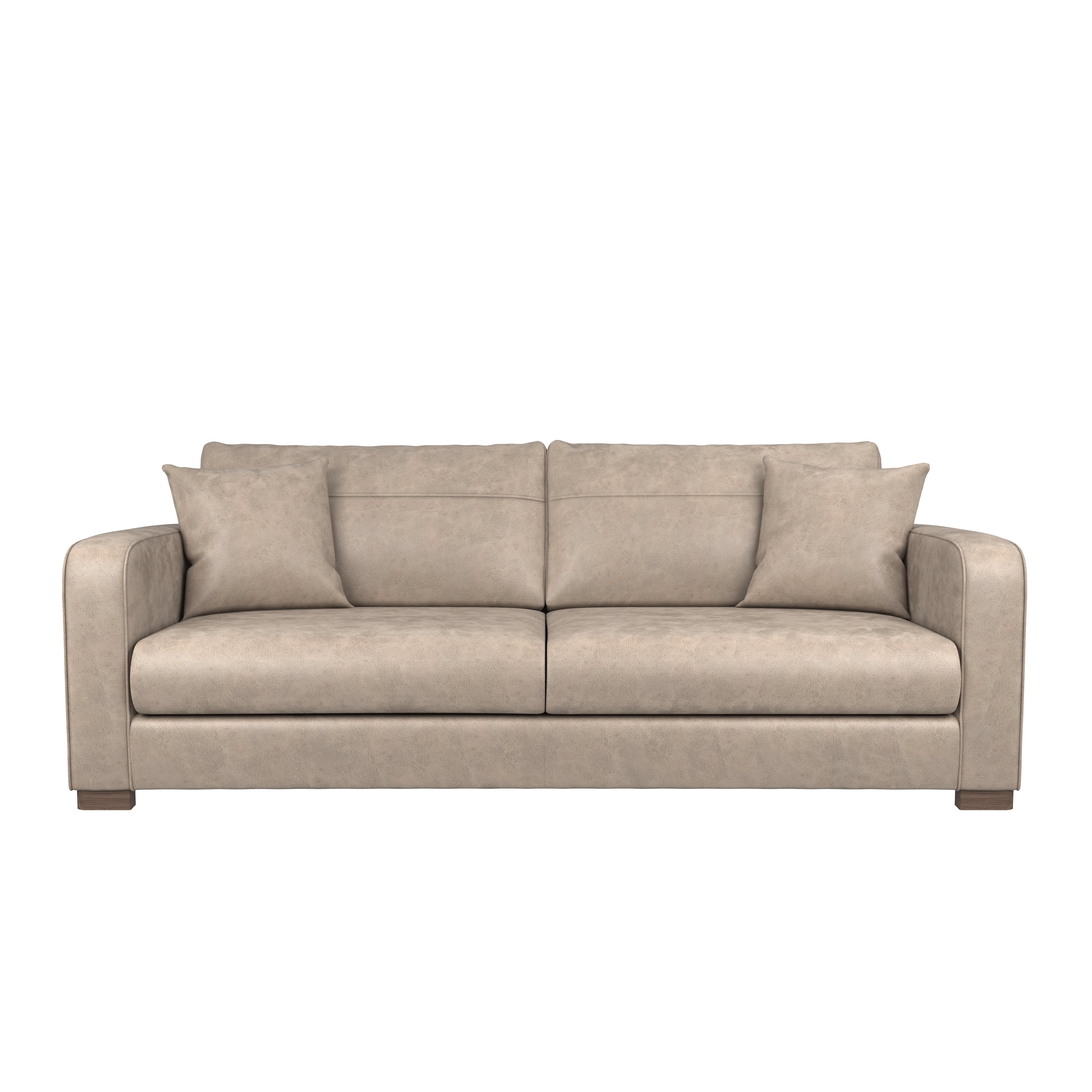 Carson Faux Leather 4 Seater Sofa Brown