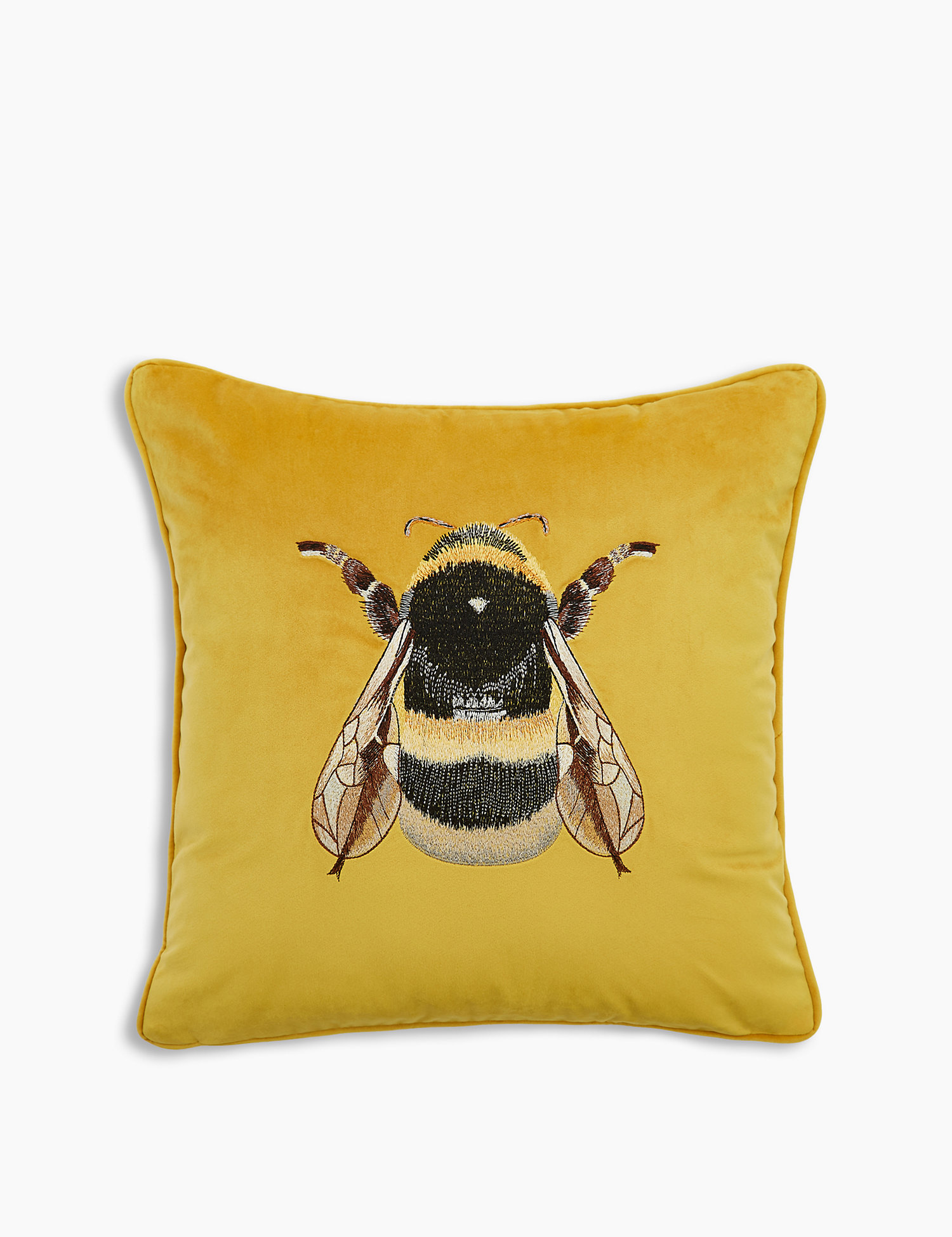 M&S Velvet Bee Embroidered Cushion