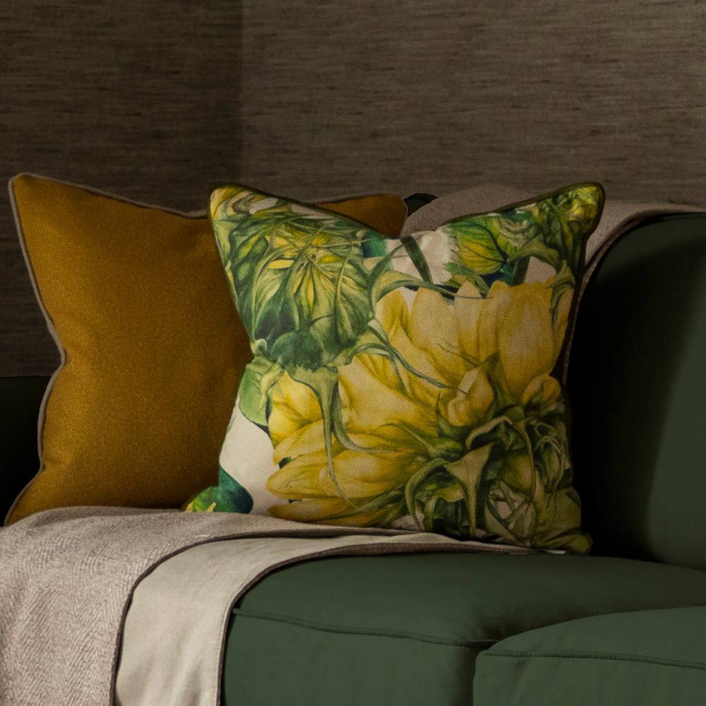 Voyage Maison Easton Floral Piped Cushion in Natural