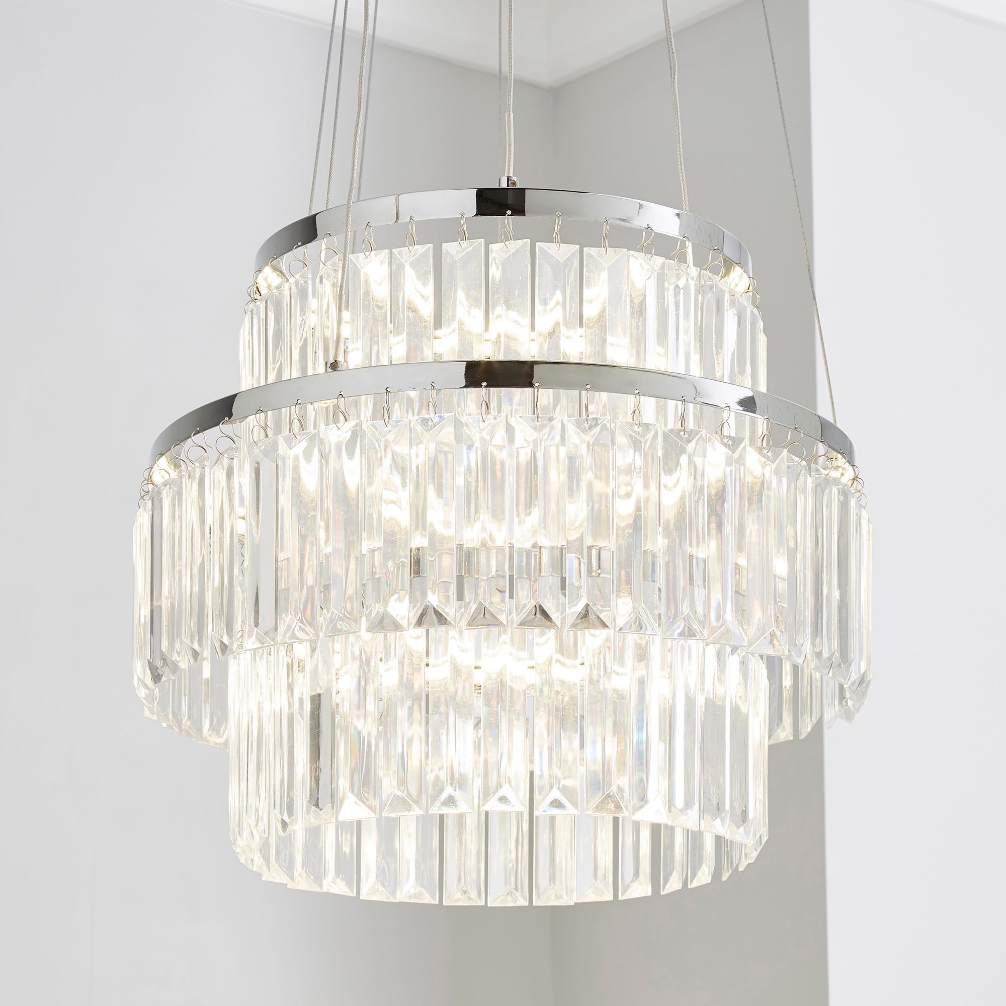 Prism 3 Tier Ceiling Fitting Clear