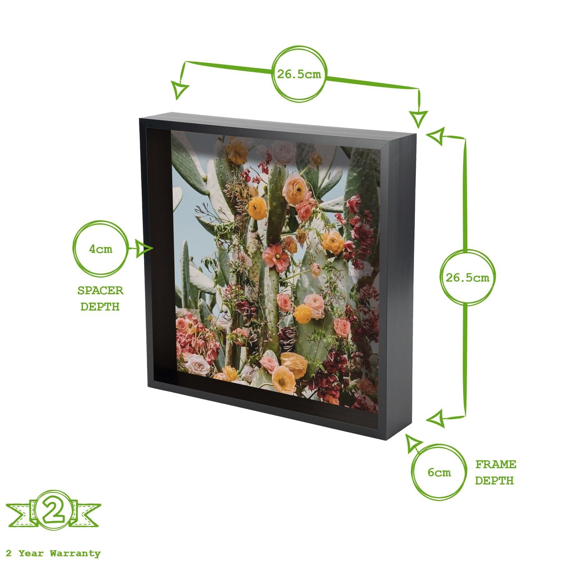 Nicola Spring 3D Deep Box Photo Frame - 10 x 10" - Pack of 1 in Black 4