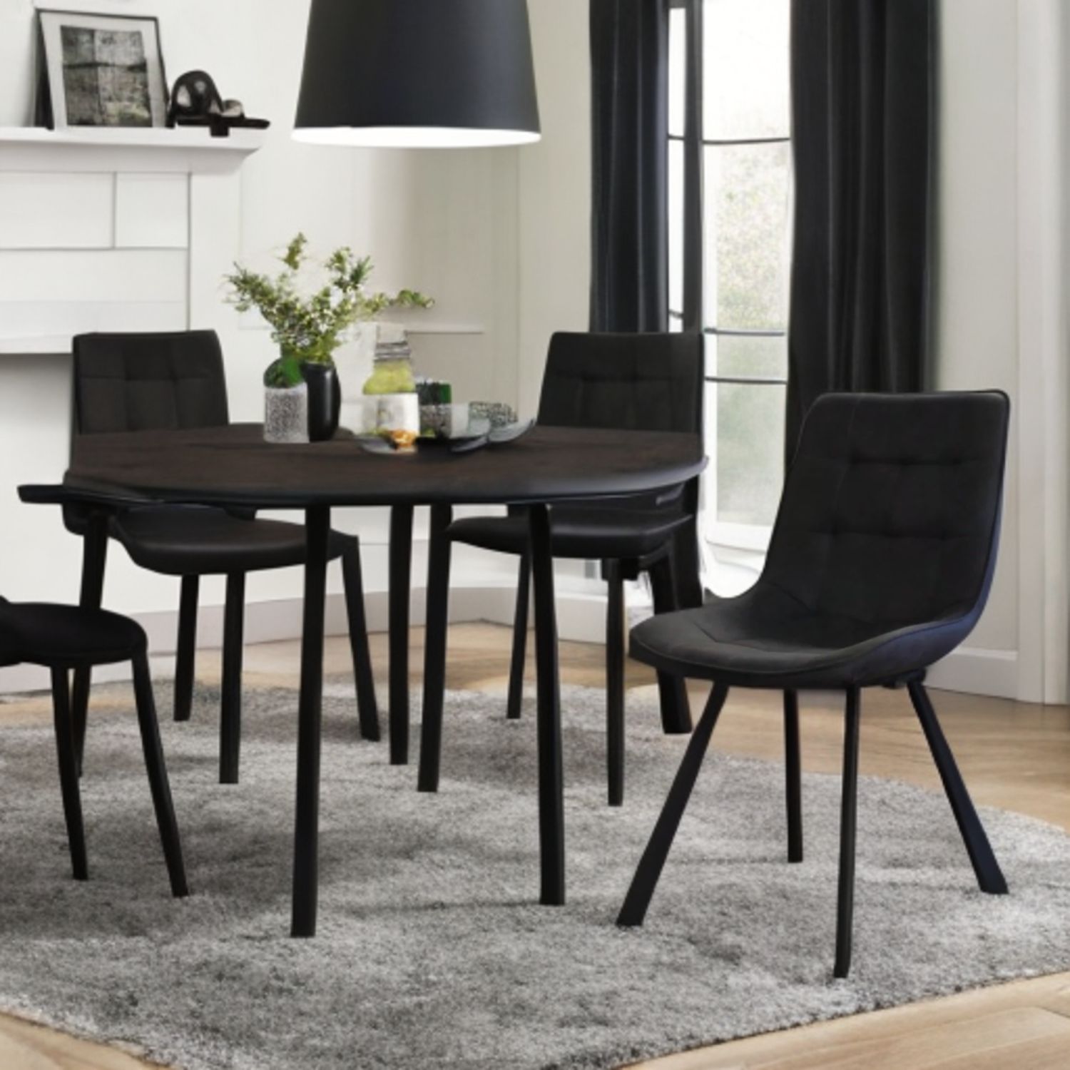 IH Design Anaisha Contemporary Design Dining Chairs in Grey Colour Set of 2