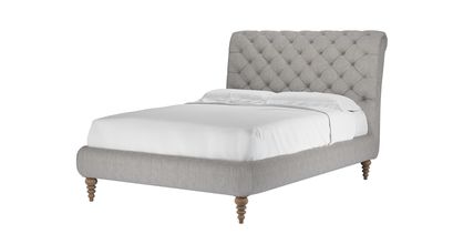 Knightsbridge (No Footboard) Double Bed in Rye Baylee Viscose Linen - sofa.com