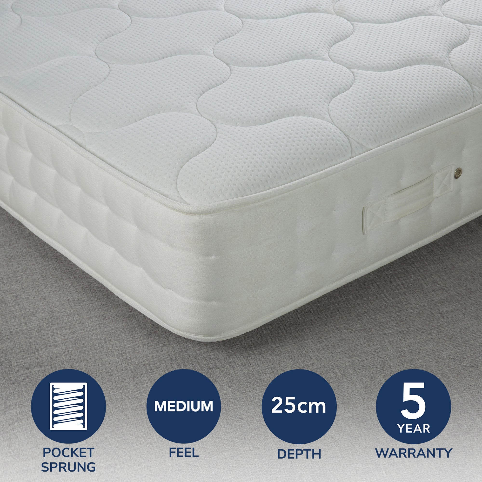Fogarty Medium Traditional 1000 Pocket Sprung Mattress White