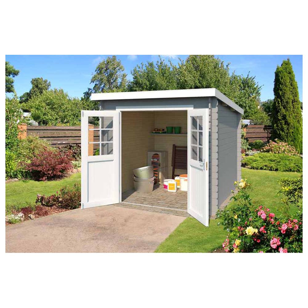 Lasita Maja Ltd Indi 230-Log Cabin, Garden Room, Home Office - L250xW268.7xH210.9 cm in Light Oak 5