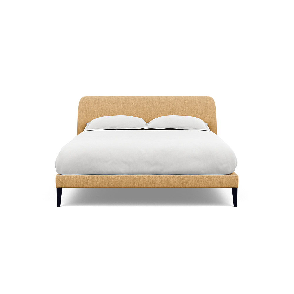 Heal's Wallis Bedstead King Smart Linen Mix Sand Black Feet