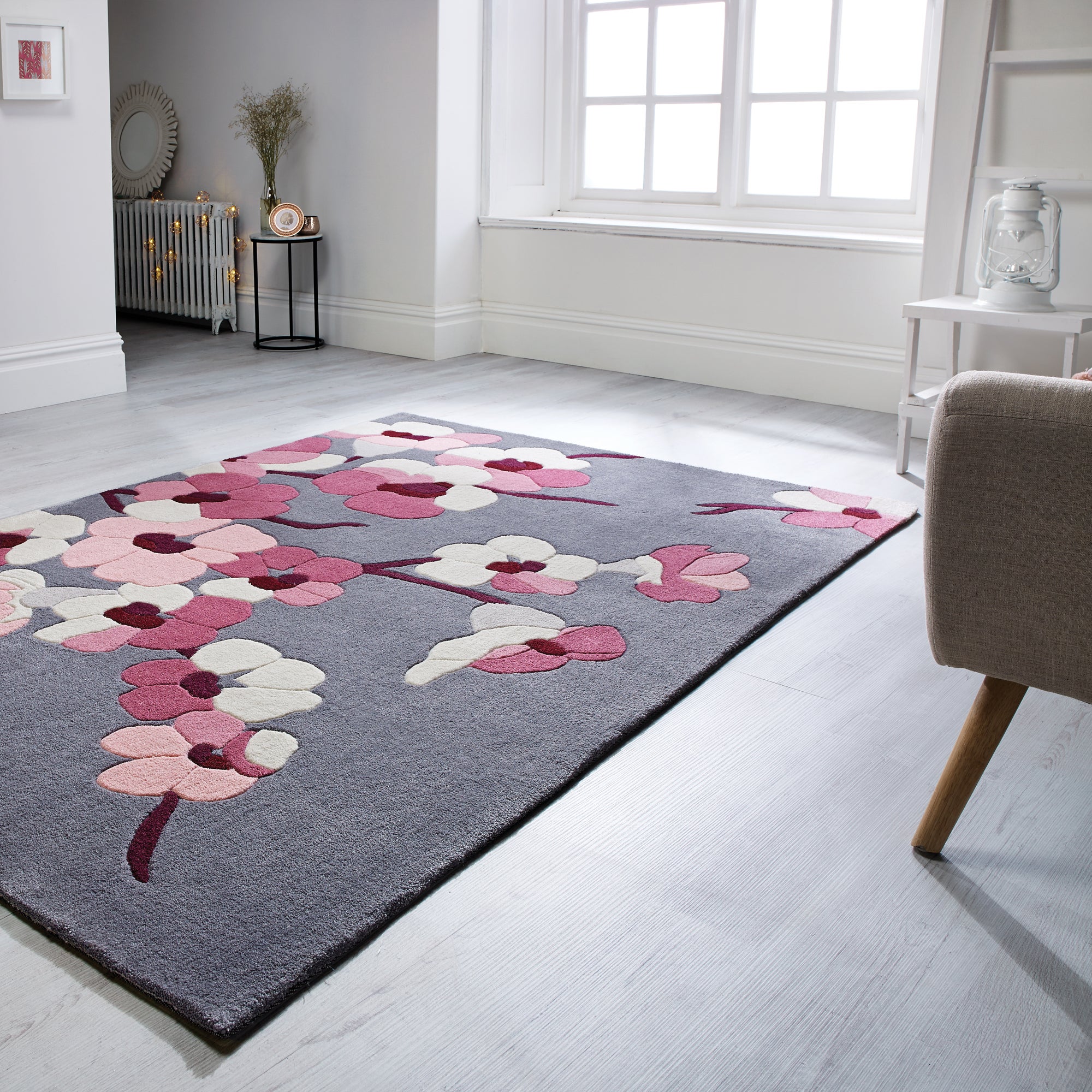 Infinite Blossom Rug Pink, Red and Blue