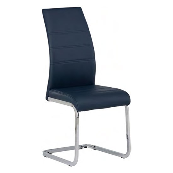 Soho Faux Leather Dining Chair In Blue