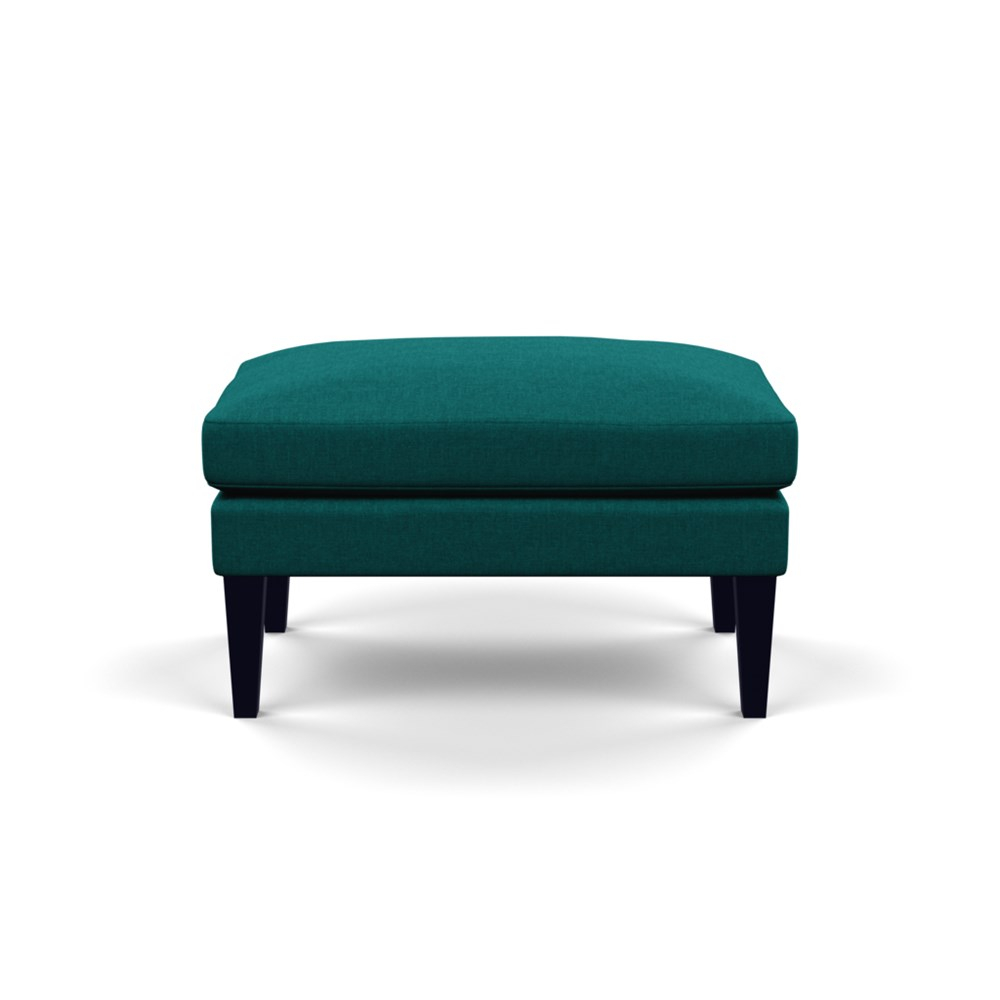 Heal's Wallis Ottoman Brushed Cotton Pine Black Feet