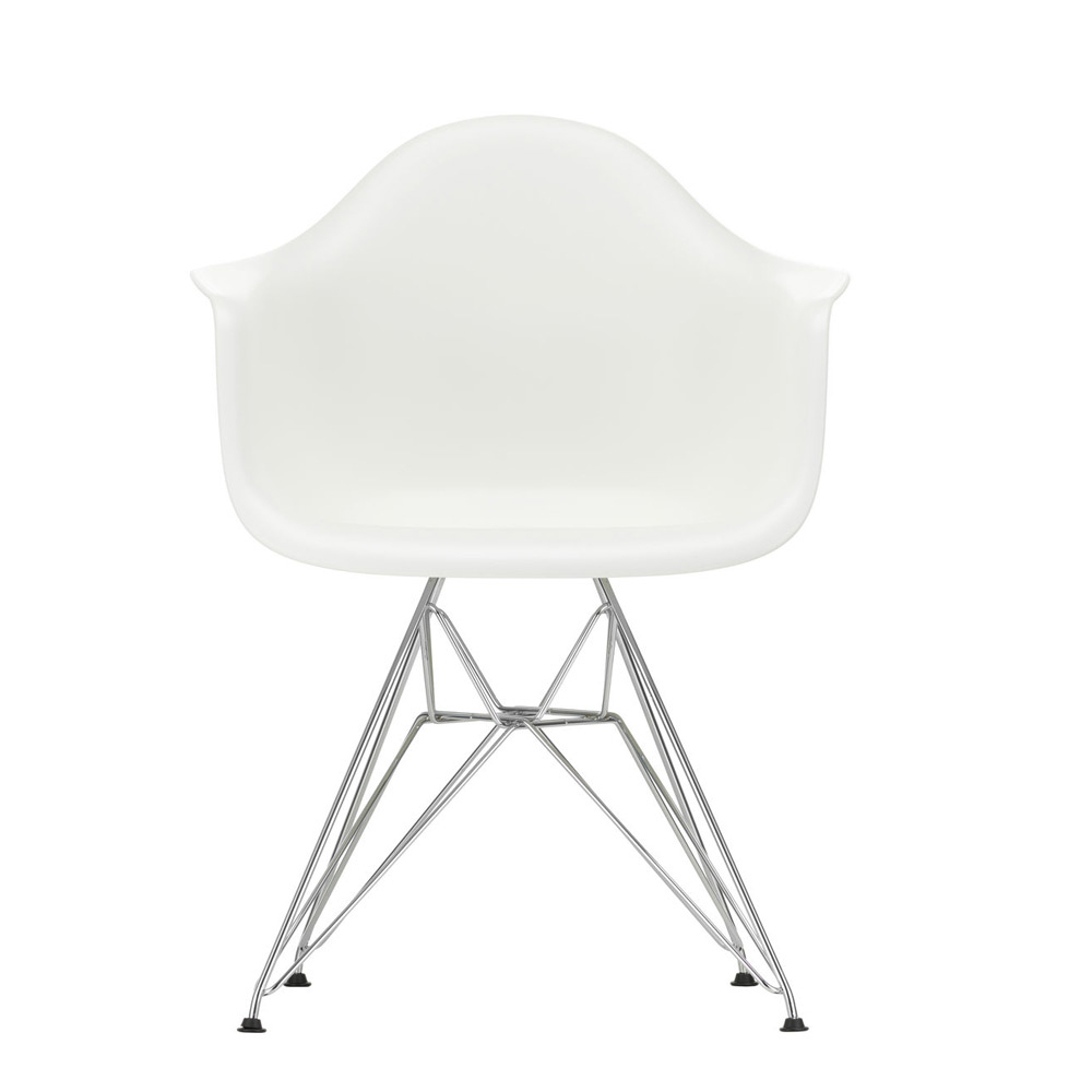 Vitra Eames DAR Armchair New Height White Chrome Legs