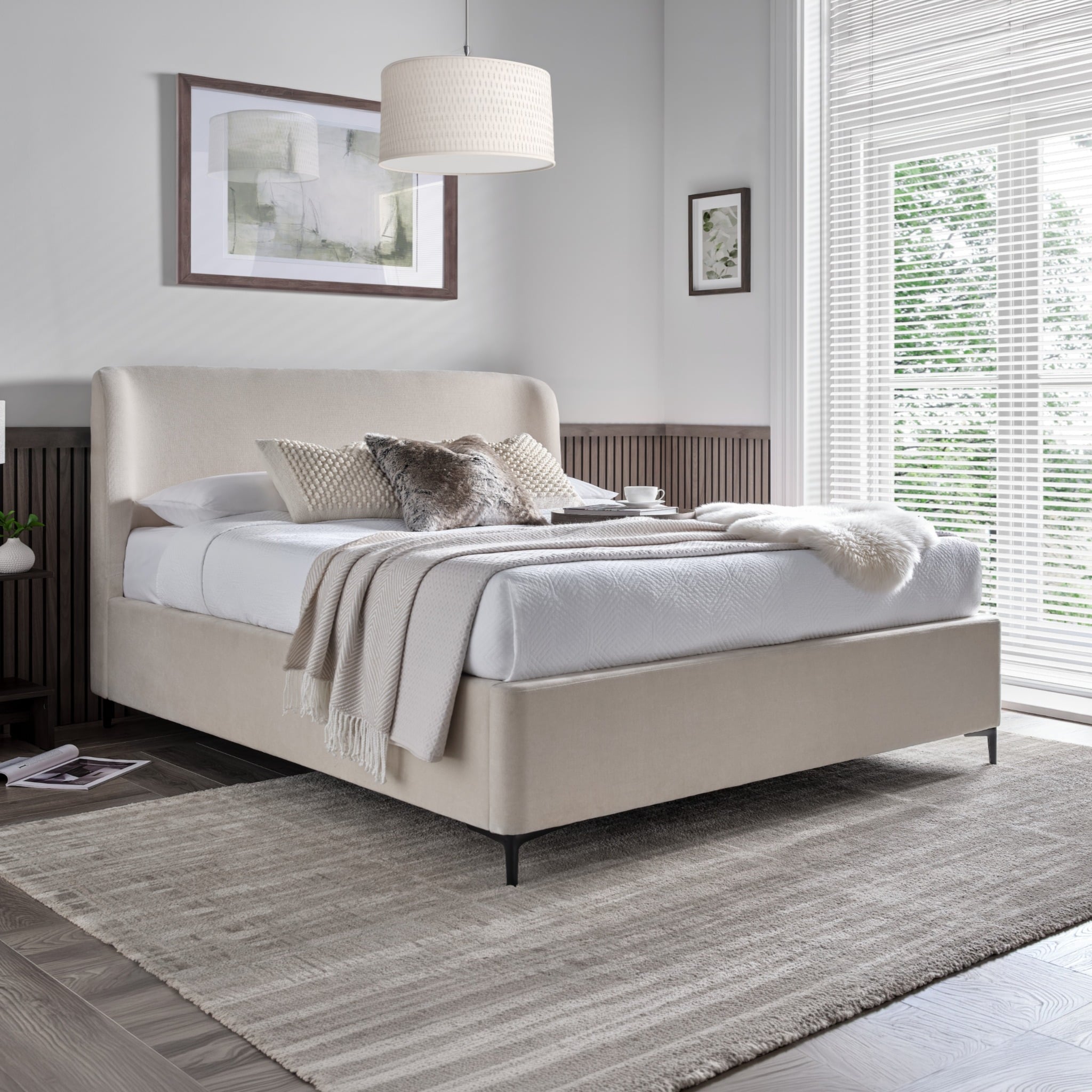 Tynedale - Small Double - Ottoman Storage Bed - Beige - Fabric - 4ft