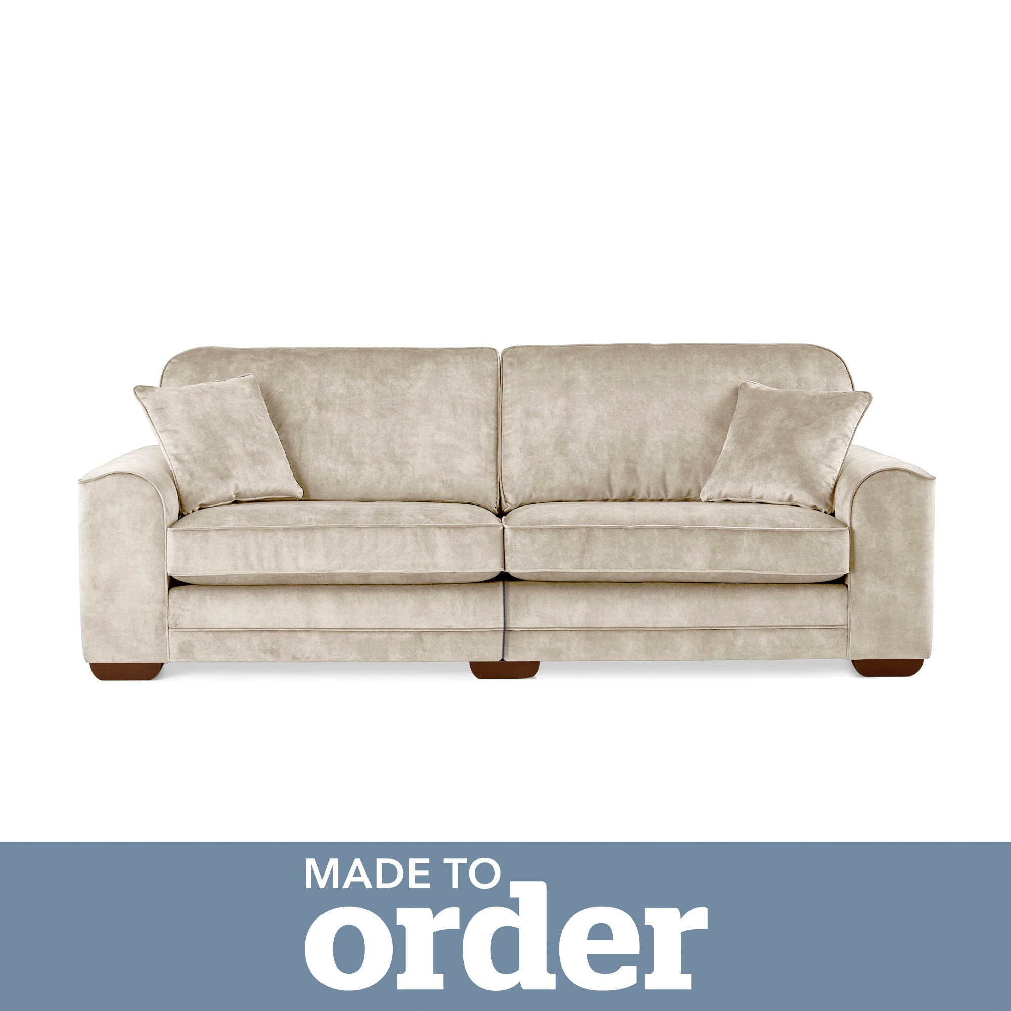 Morello 4 Seater Sofa Slub Velvet Brown