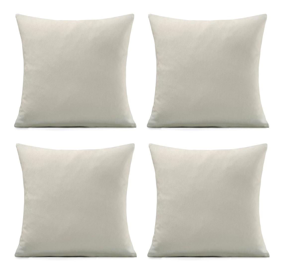 Luxury Living Set of 4 Velvet Chenille Cushions 45cm x 45cm with Removable Covers & Plush Pads - Soft, Stylish Home Décor