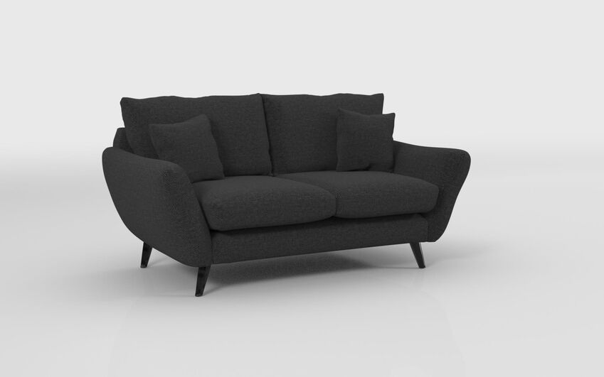 Black Fabric Edale 2 Seater Sofa
