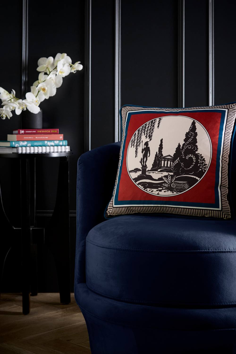 Laurence Llewelyn-Bowen 'Arcadia' Velvet Filled Cushion in Red