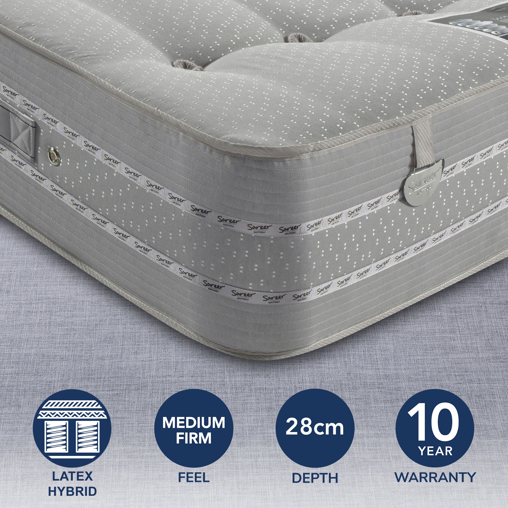 Pocketo Medium Firm 1500 Latex Mattress Grey