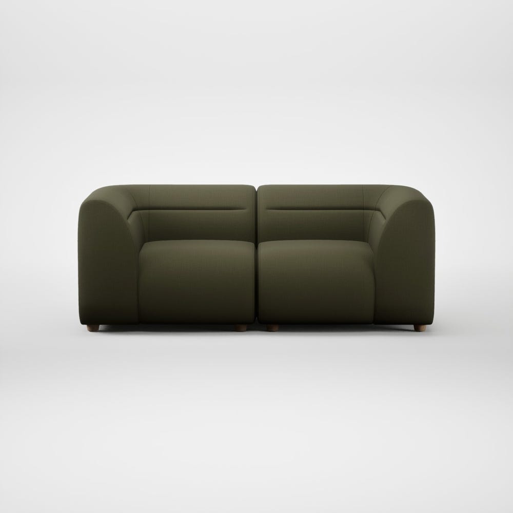 Heal's Lilli 2 Seater Sofa Smart Cotton Linen Myrtle Natural Feet 2
