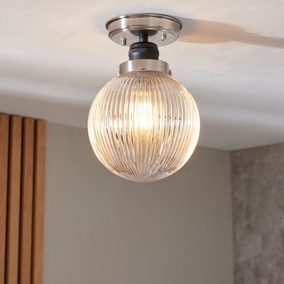 Broden Ribbed Bathroom Flush Ceiling Light