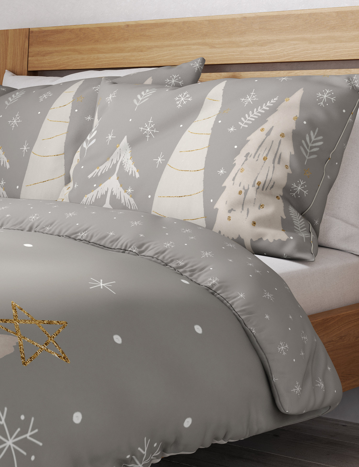 M&S Cotton Rich Winter Stag Bedding Set