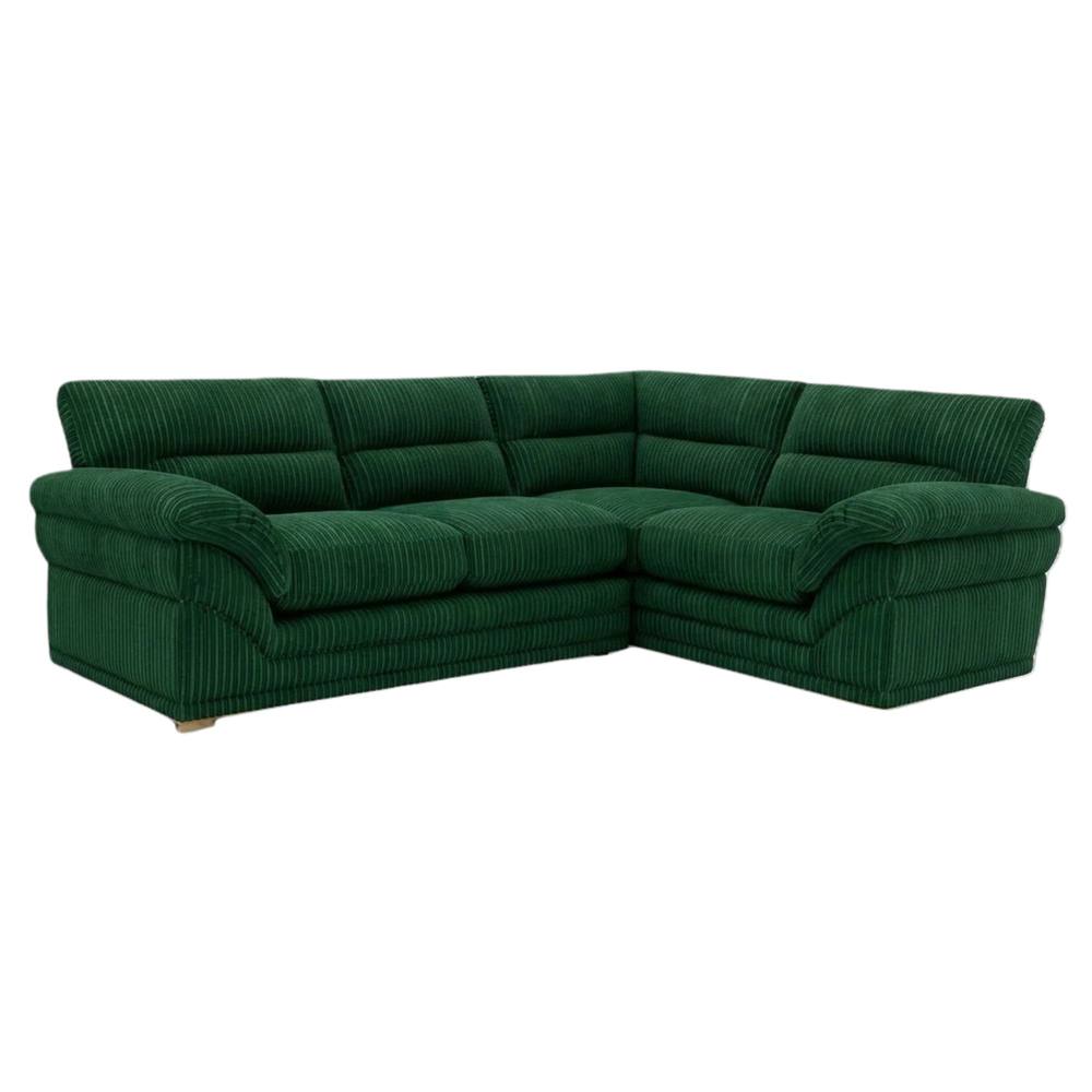 Bliss Furniture Amalfi Claude Left Hand 2 Piece Corner Sofa in Green