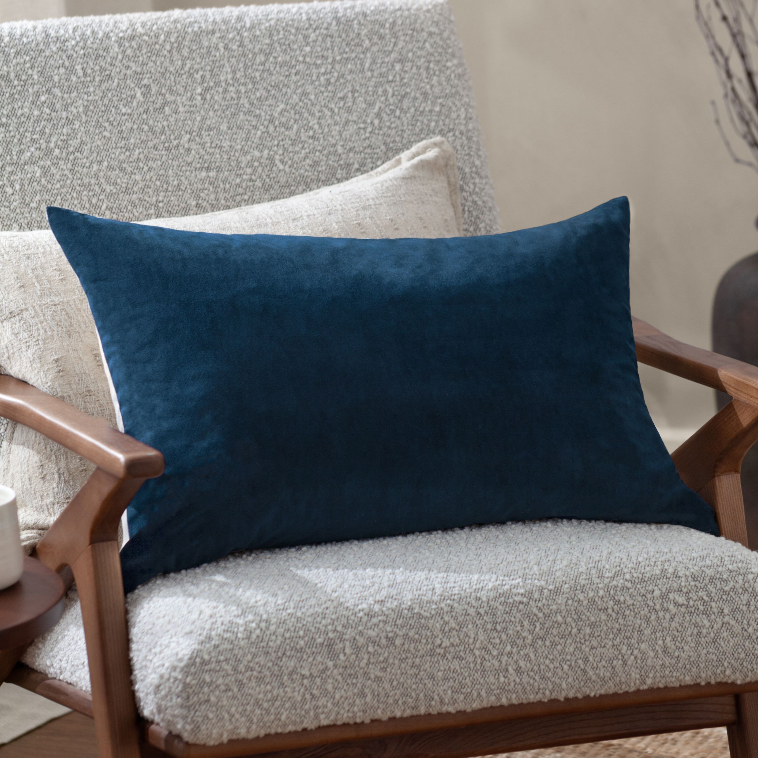 Yard Darland Velvet Cushion in Indigo