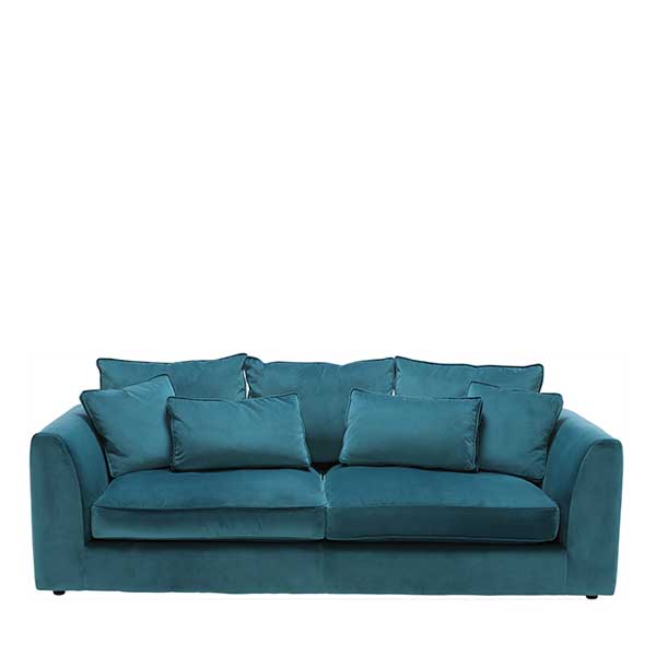 The Harrington Large Velvet 2 Seater Sofa - Teal W234 x D111 x H88cm - Barker & Stonehouse