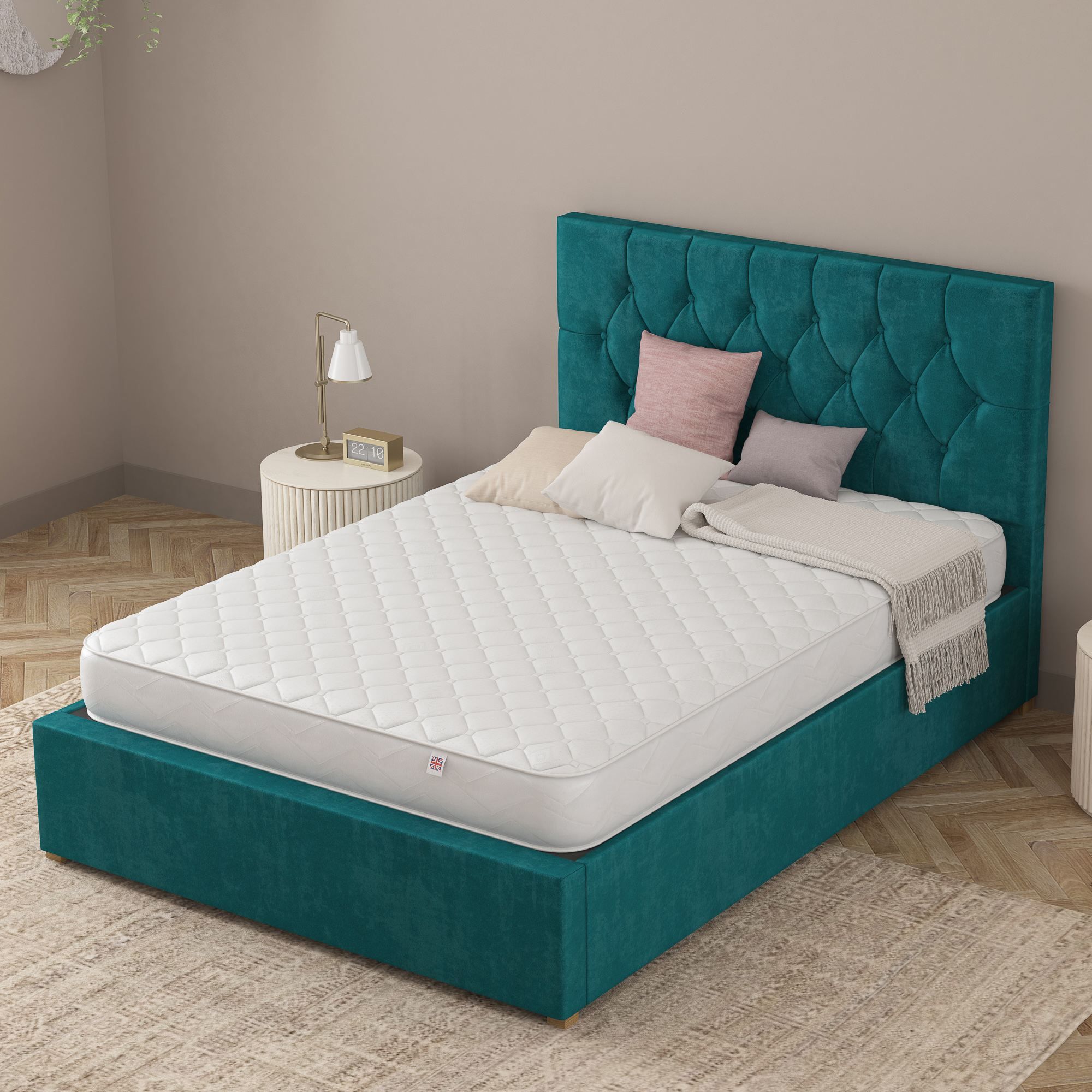 Catherine Lansfield Cloud Embrace Spring Foam Hybrid Mattress in White