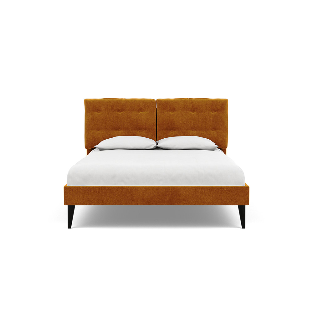 Heal's Mistral King Bed Smart Luxe Velvet Cognac