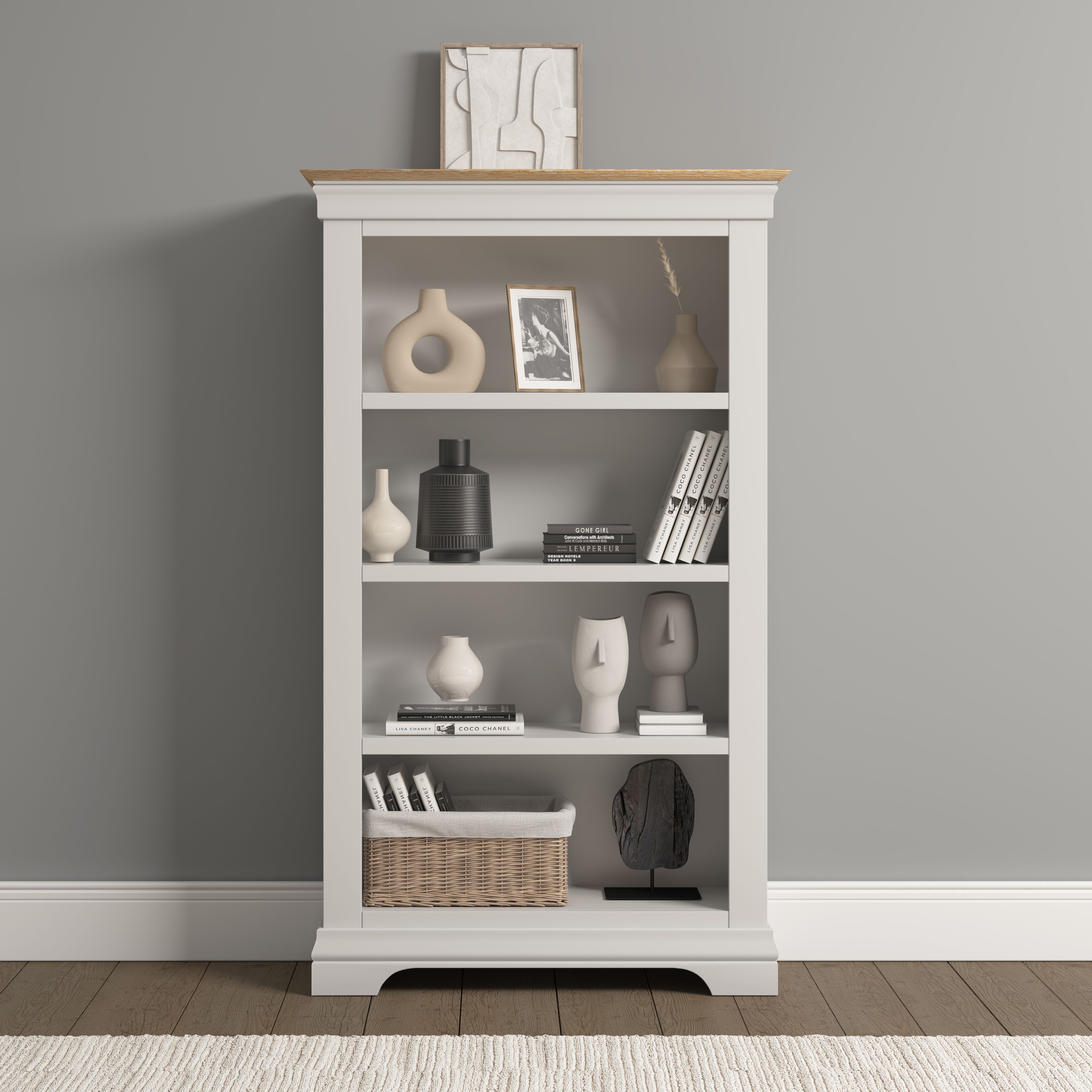 Seconique Bordeaux Bookcase (Fully Assembled) in Ivory