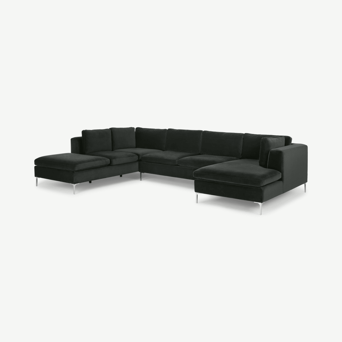 Monterosso Left Hand Facing Corner Sofa, Dark Anthracite Velvet