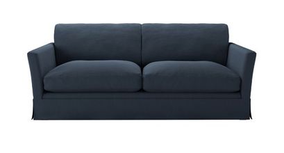 Otto 3 Seat Sofa Bed in Midnight Blue Brushed Linen Cotton - sofa.com