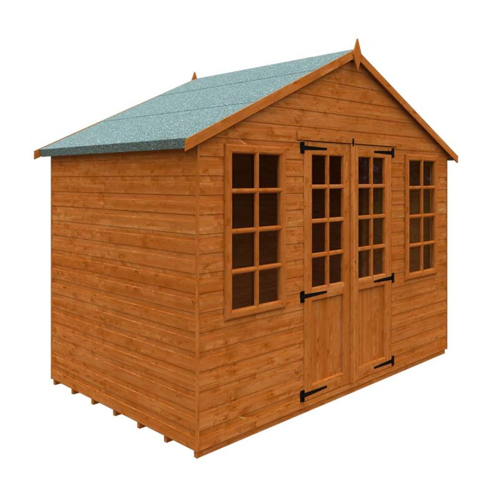 Buttercup Farm 6x10 Summerhouse 12mm Shed - L175 x W295 x H257.7 cm - Burnt Orange