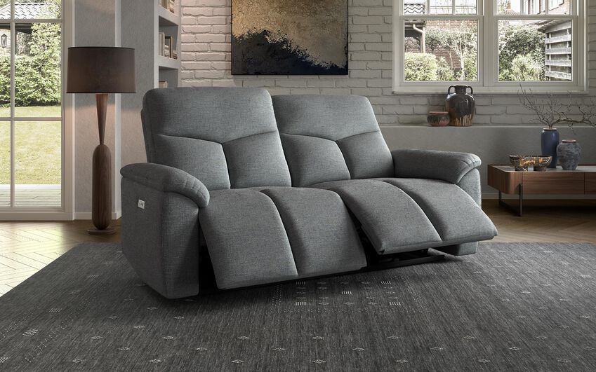 Fabric Caselle 3 Seater Power Recliner Sofa