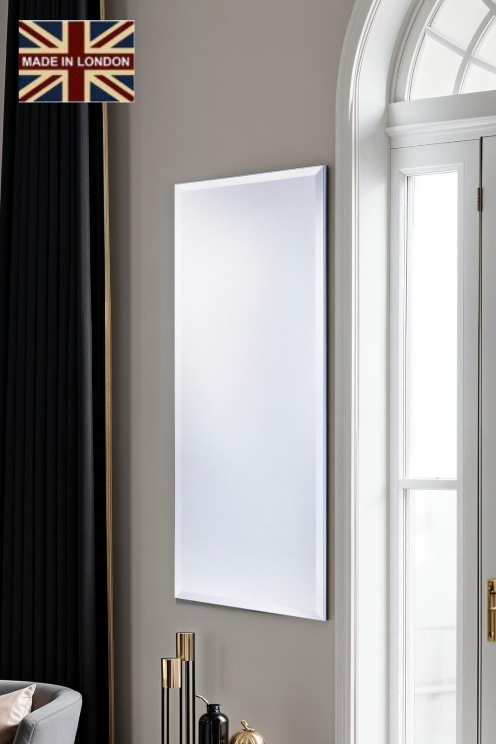 Yearn Mirrors Yearn Minimal dressing Mirror Bevelled 122x46 in Metallic Silver