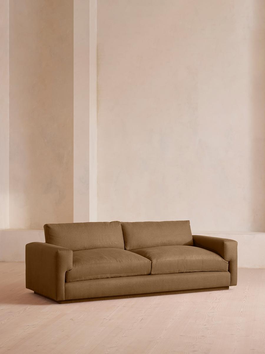 Mossley Three Seater Sofa, Linen, Ochre