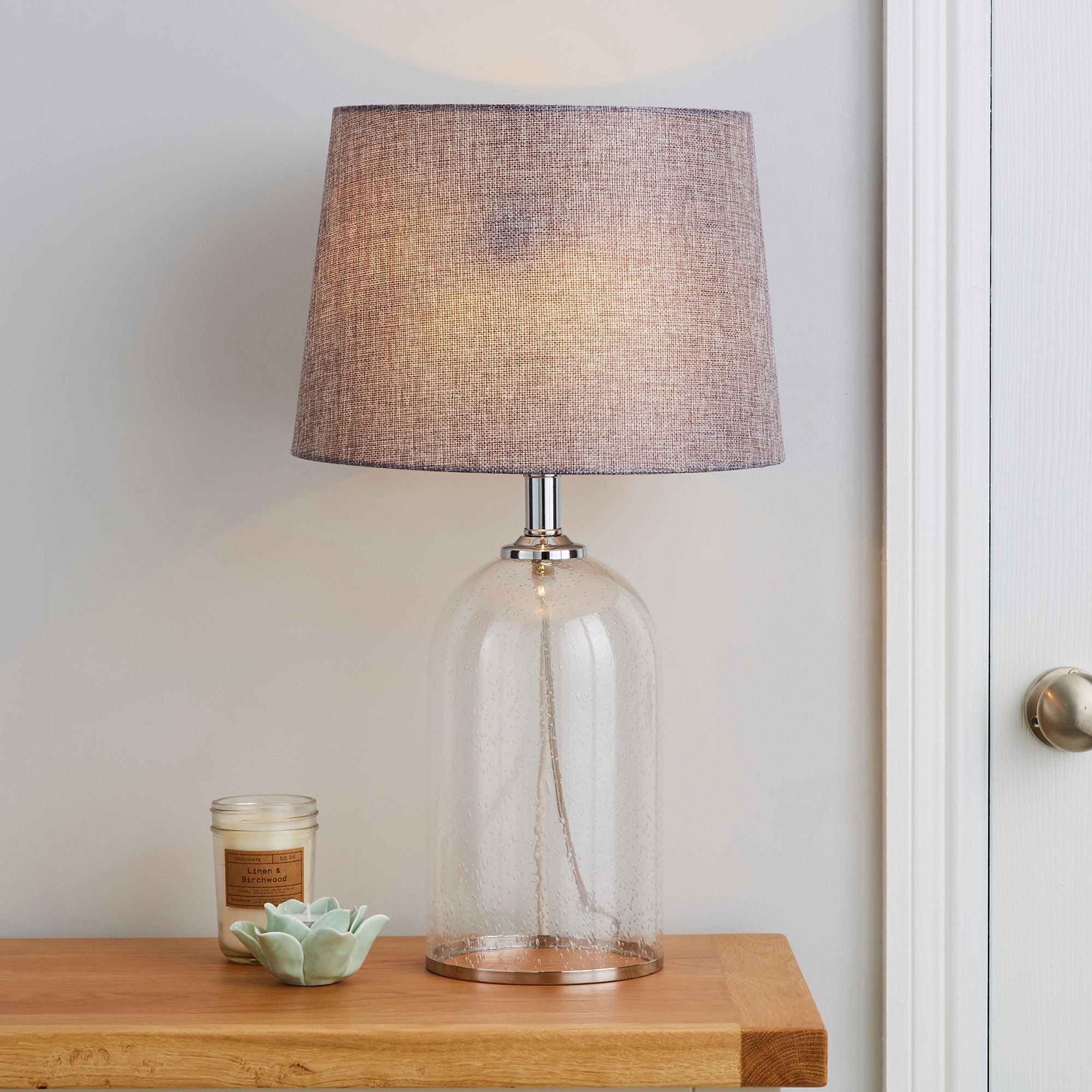 Lenny Glass Clear Table Lamp Clear