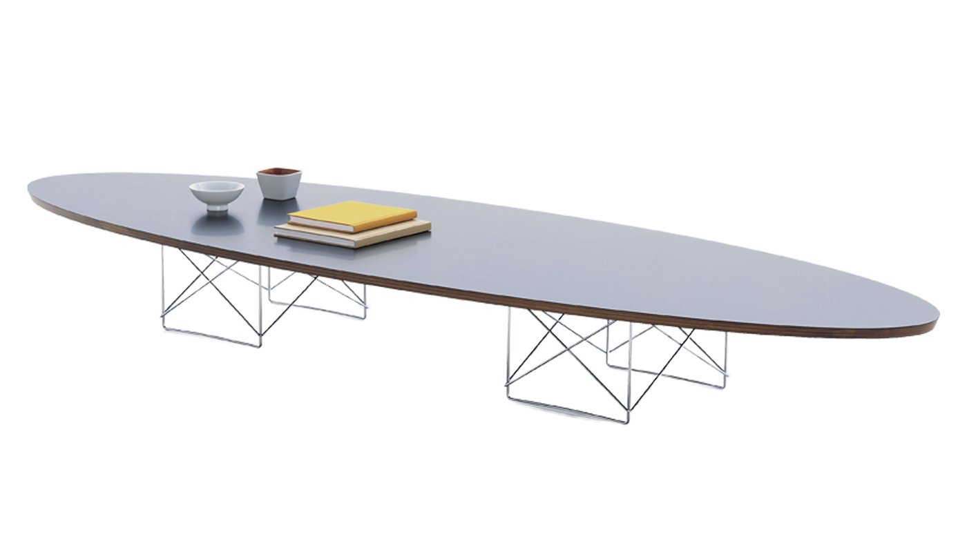 Vitra ETR Table Black with Laminate Chrome Base