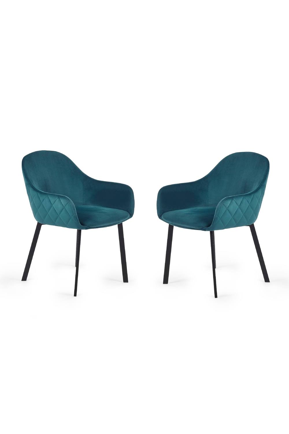 Julian Bowen Lima Upholstered Dining Chair (Set of 2) in Teal 3